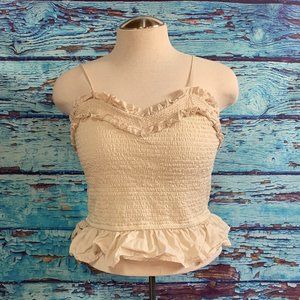 Anthropologie Forever That Girl Shirred Peplum Top